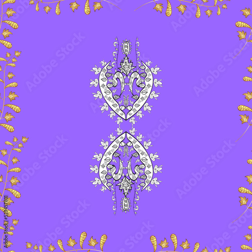 Seamless pattern with interesting doodles on colorfil background. Vector illustration.