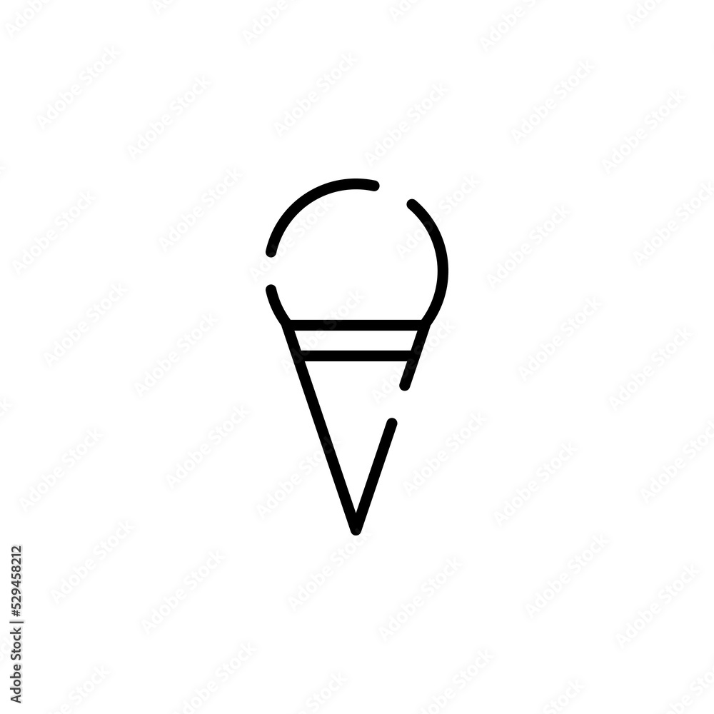 Ice Cream, Dessert, Sweet Dotted Line Icon Vector Illustration Logo Template. Suitable For Many Purposes. Ice Cream, Dessert, Sweet Dotted Line Icon Vector Illustration Logo Template. Suitable For Many Purposes.