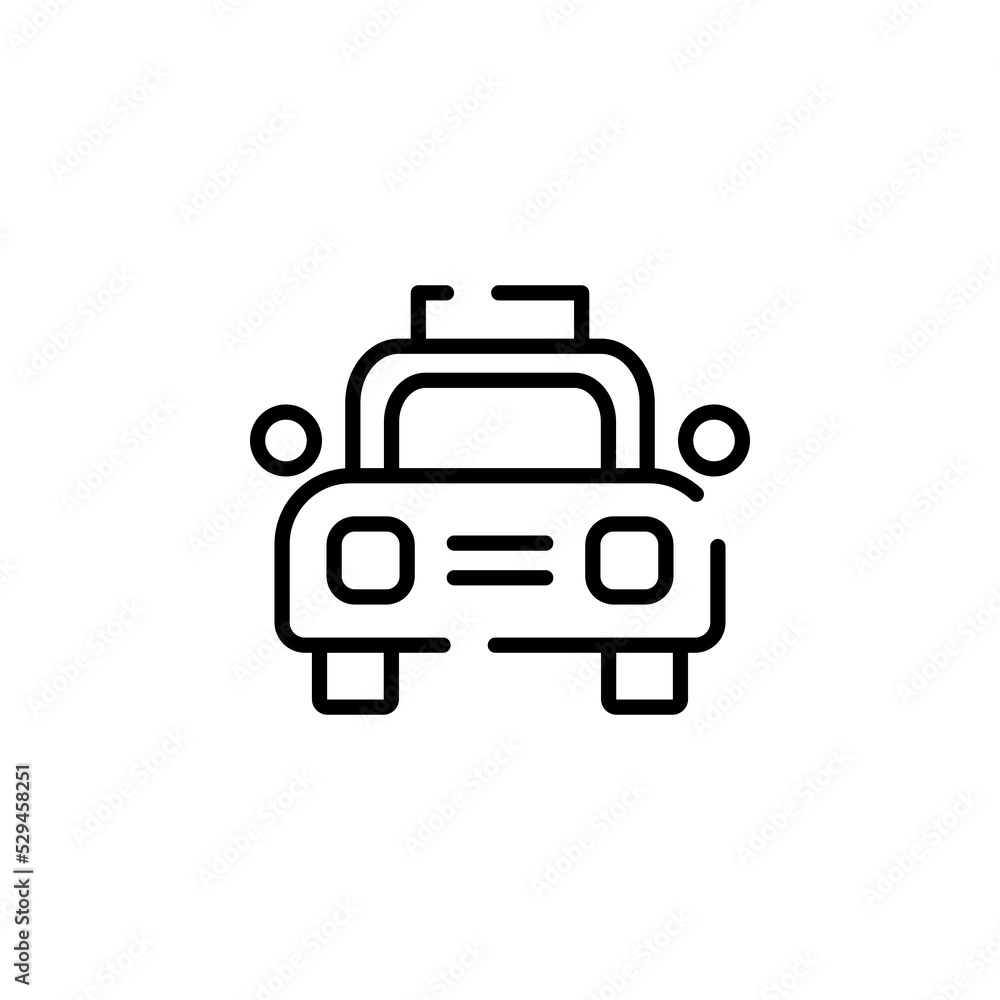 Cab, Taxi, Travel, Transportation Dotted Line Icon Vector Illustration Logo Template. Suitable For Many Purposes.