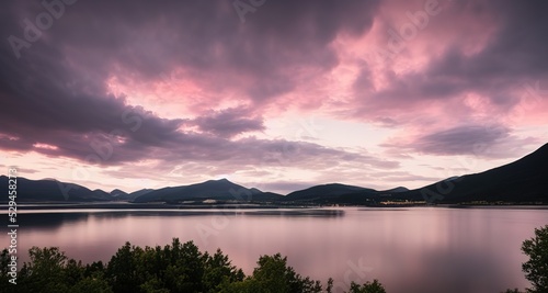 sunset over lake - landscape photopraphy photo