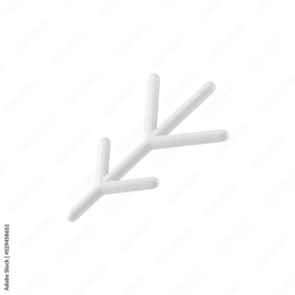 Stylized christmas twig 3d render