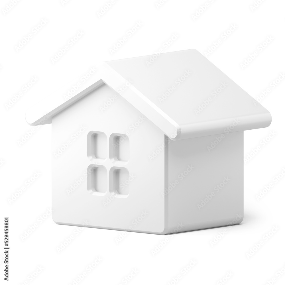 White christmas abstract house. Celebration minimalist interior element White christmas abstract house. Celebration minimalist interior element