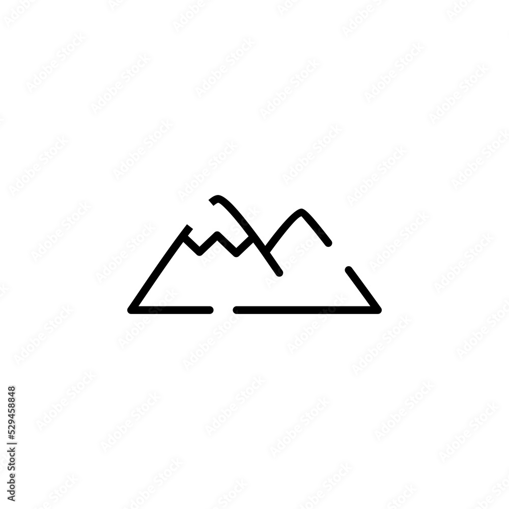 Mountain, Hill, Mount, Peak Dotted Line Icon Vector Illustration Logo Template. Suitable For Many Purposes. Mountain, Hill, Mount, Peak Dotted Line Icon Vector Illustration Logo Template. Suitable For Many Purposes.
