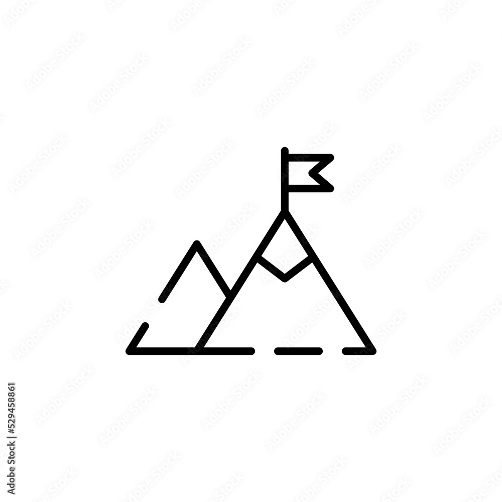 Mountain, Hill, Mount, Peak Dotted Line Icon Vector Illustration Logo Template. Suitable For Many Purposes. Mountain, Hill, Mount, Peak Dotted Line Icon Vector Illustration Logo Template. Suitable For Many Purposes.