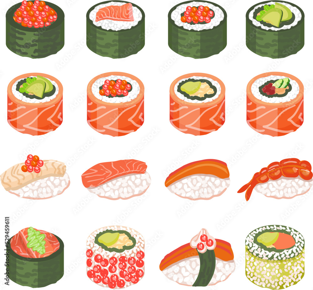 Sushi roll icon cartoon vector. Soy sauce. Sushi eat roll Sushi roll icon cartoon vector. Soy sauce. Sushi eat roll