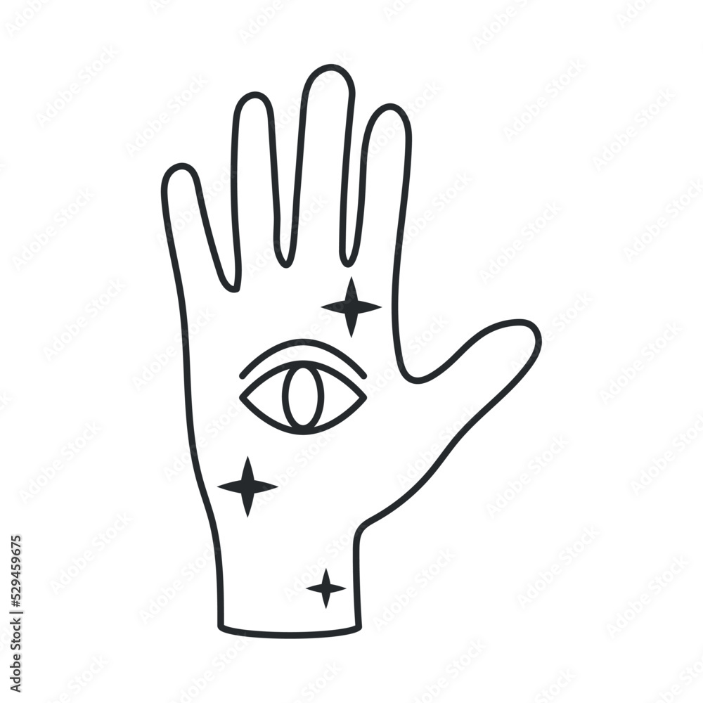 Obraz premium eye on hand palm