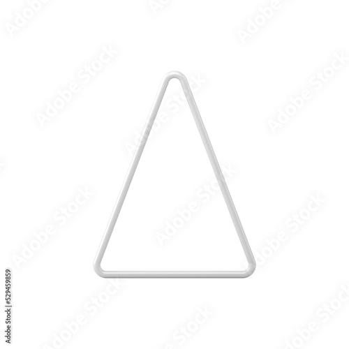 Abstract white spruce triangle 3d. Minimalist christmas design made of expensive metal