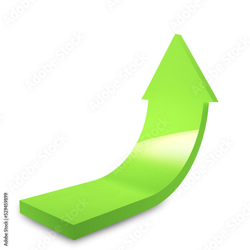 Arrow, icon and emoji sign or vector for an app or 3d web design on a png, transparent and mockup or isolated background. Notification, logo and color design showing up direction
