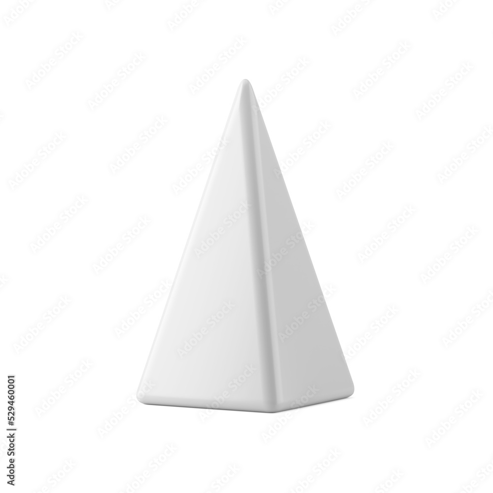 Abstract white cone pyramid. Minimalistic christmas design with smooth edges Abstract white cone pyramid. Minimalistic christmas design with smooth edges