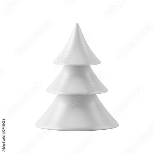 Celebration white abstract fir tree. Bright interior christmas minimalism