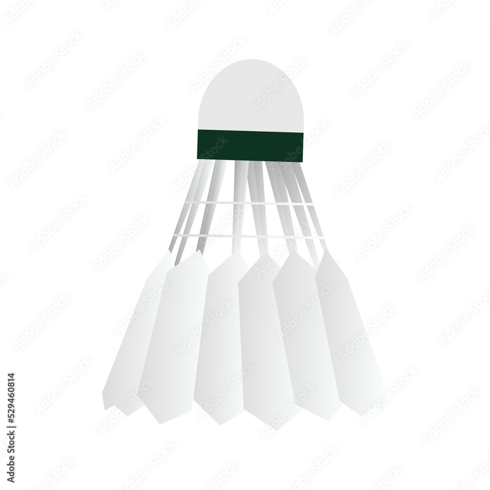 Shuttlecock used for badminton  equipments for badminton game sport Flat Modern design ,isolated background ,   illustration