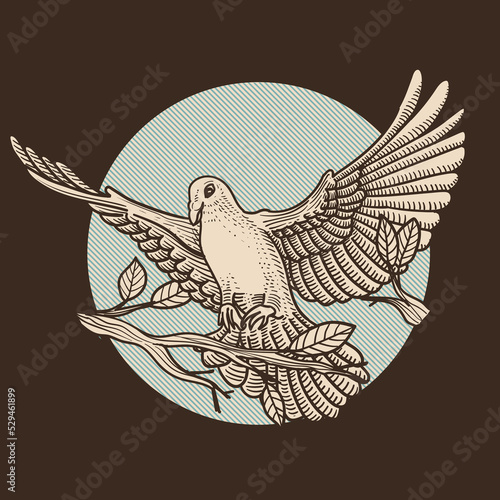 flying pigeon bird simple design
