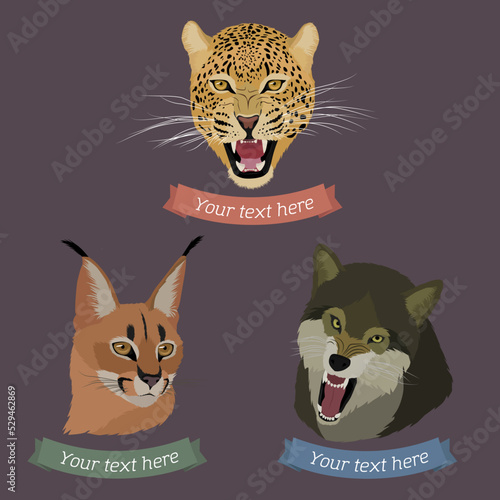 Canvas Print set of animals