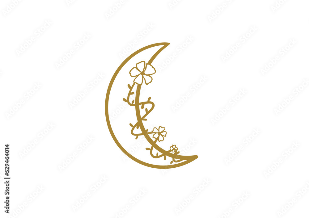 Golden Moon With Flower Golden Moon With Flower