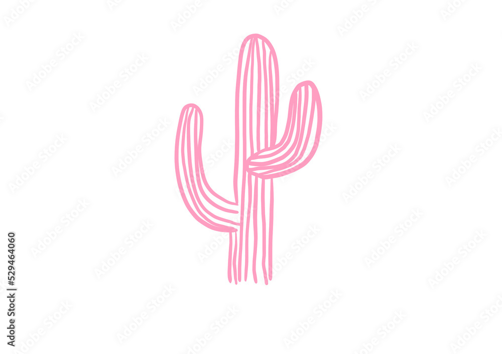 Pink Cactus Line Art Pink Cactus Line Art