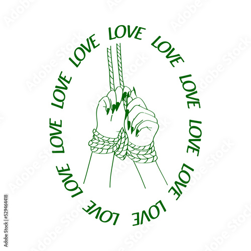 vector illustration of a hand with a rope