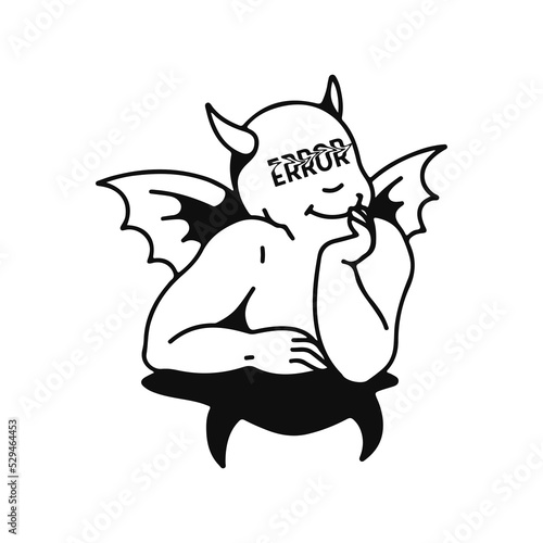 vector illustration of devil's child concept