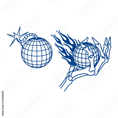 vector illustration of globe with hand