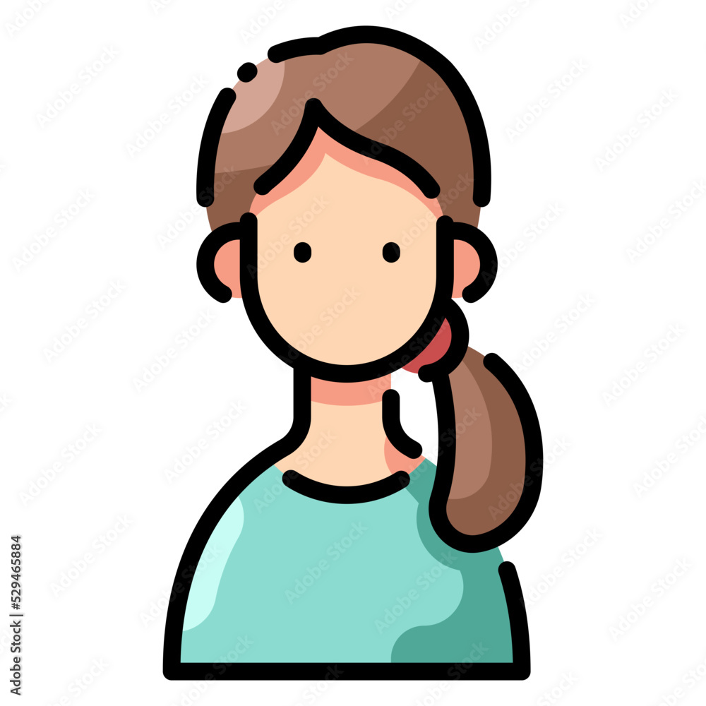woman f line color icon woman f line color icon