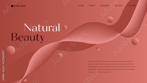 Stylish elegant and modern waves background with pink color. Suitable for banner, landing page, beauty website. 