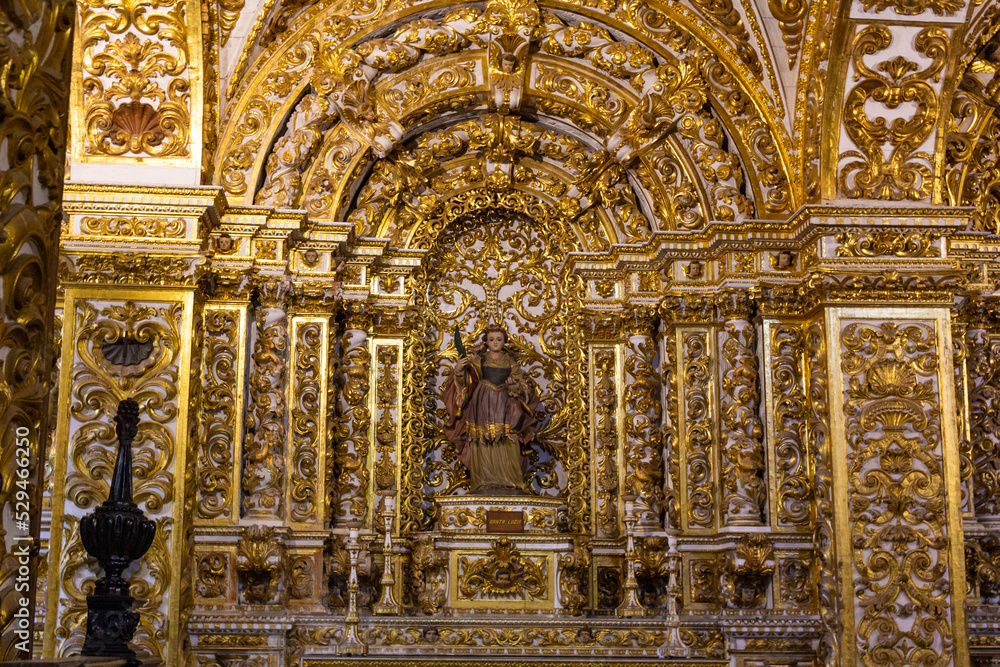 Interior of the church of St Francisco, Salvador, Bahia, Brazil
