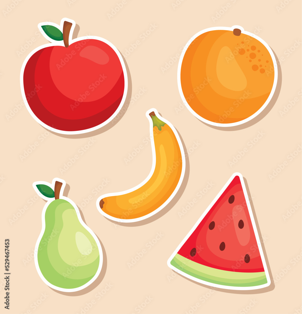 healthy fruits icon set healthy fruits icon set