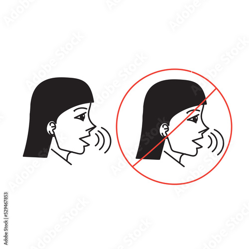 han drawn doodle Talking icon illustration vector