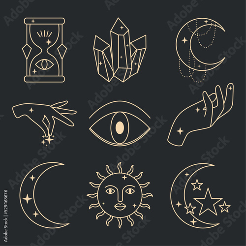 astrology symbols icon collection