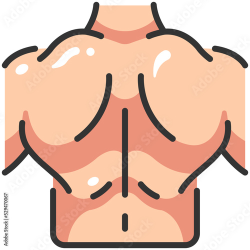 Back strong muscle outline icon