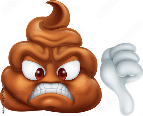 Angry Mad Dislike Hating Poop Poo Emoticon Emoji photo