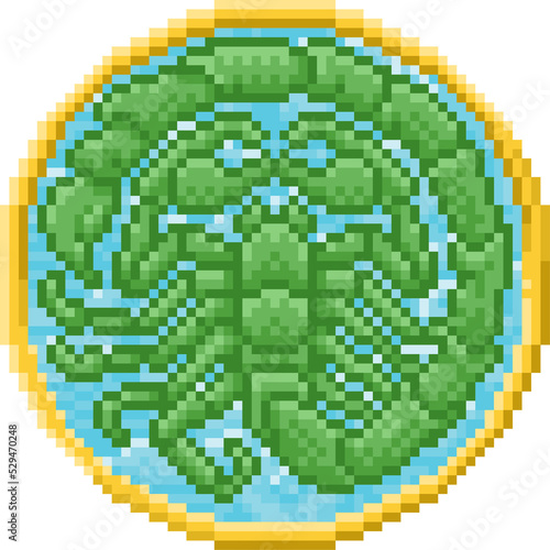 Zodiac Horoscope Astrology Scorpio Pixel Art Sign