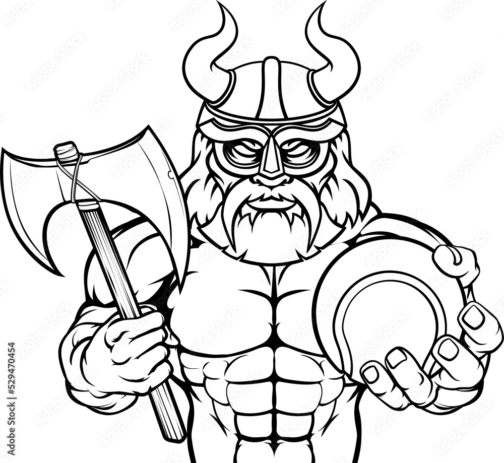 Viking Tennis Sports Mascot Viking Tennis Sports Mascot