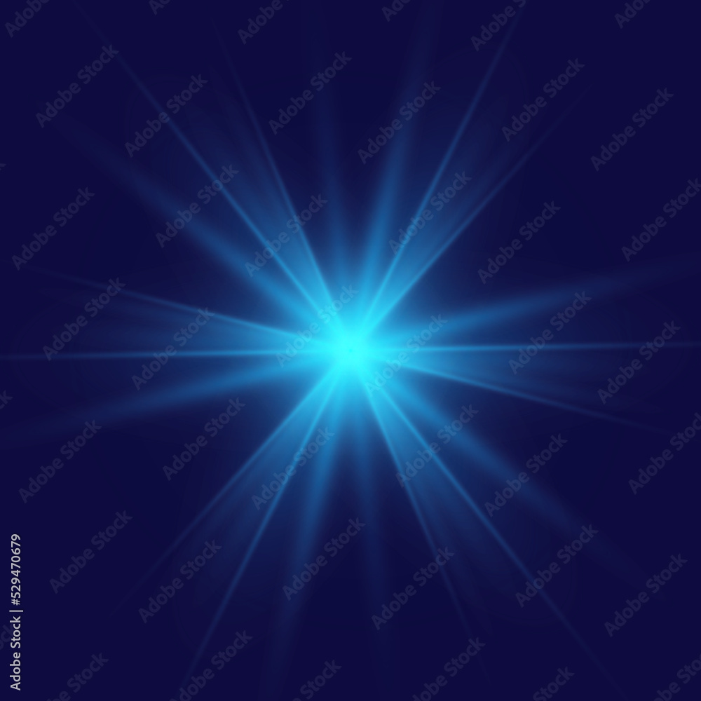 abstract blue light with flare