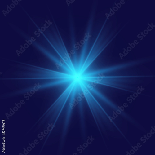 abstract blue light with flare