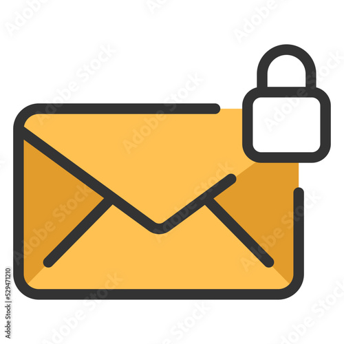 email lock line color icon