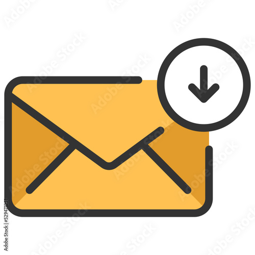 email down line color icon