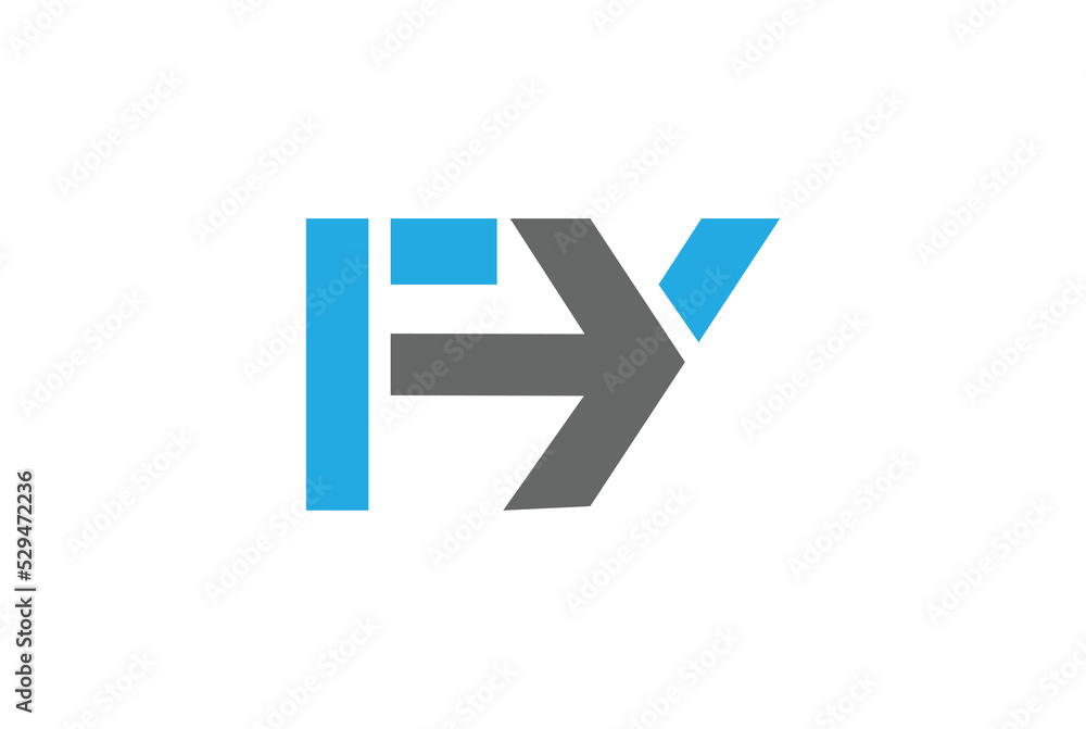 FY F Y Letter Logo Design in Blue and Gray Colors. Creative Modern Letters Vector Icon Logo. FY F Y Letter Logo Design in Blue and Gray Colors. Creative Modern Letters Vector Icon Logo.