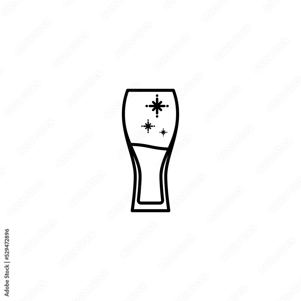 beer glass or wiezenbier glass icon with cold water on white background. simple, line, silhouette and clean style. black and white. suitable for symbol, sign, icon or logo beer glass or wiezenbier glass icon with cold water on white background. simple, line, silhouette and clean style. black and white. suitable for symbol, sign, icon or logo