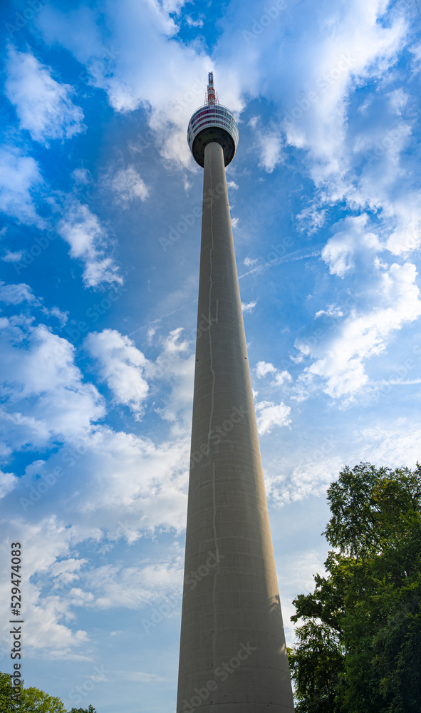 Fototapeta premium TV Tower Building (216.6 meters high) in Stuttgart, Germany. Baden-Württemberg, Germany, Europe