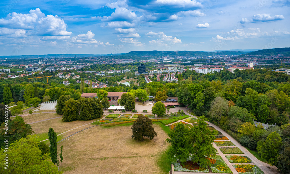 Stuttgart, Höhenpark Killesberg, tower, city view. Baden-Württemberg, Germany, Europe