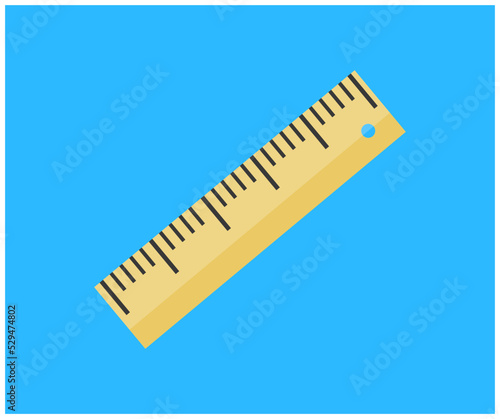Realistic school ruler logo design. Marked in centimeters, inches and combined rectangular shapes. Graduation inch, Back to school concept vector design and illustration.

