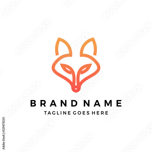 fox head  logo vector illustration 