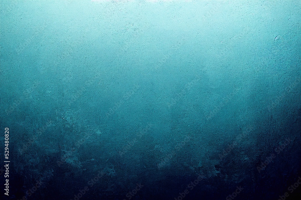 Obraz premium A computer generated illustration of a grunge wall surface texture background in blue, teal, turquoise colour. A.I. generated art.