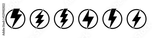 Free Download Lightning electric icon. Bolt circle symbol. Power charging energy sign. Vector illustration. - GFXLoad