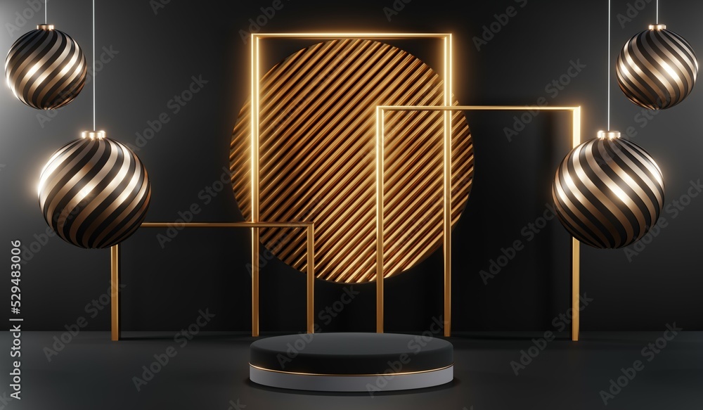 3D rendering of blank product background for cream cosmetics Modern black podium background 3D rendering of blank product background for cream cosmetics Modern black podium background