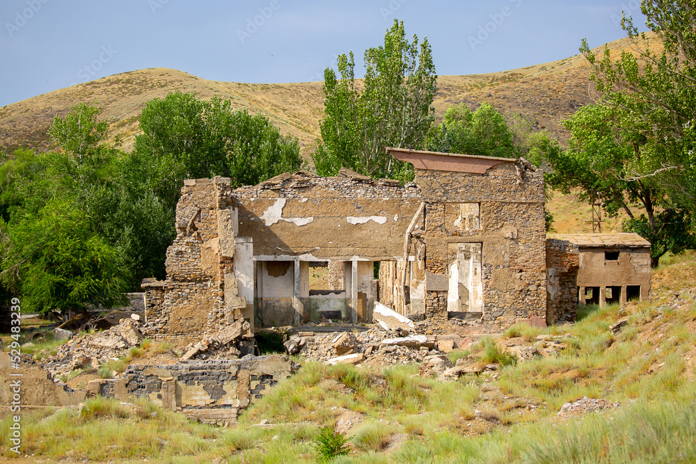 Destroyed and abandoned buildings of the city after the war, bombing, Apocalypse Dead city, ruins, evacuation. Destroyed and abandoned buildings of the city after the war, bombing, Apocalypse Dead city, ruins, evacuation.