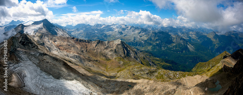 view from the national park gallery on the mountain Kitzsteinhorn north onto the Kitzbuehler alps, Austria © leopold