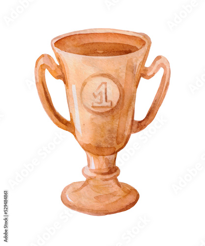 watercolor sketch: Cup on a white background