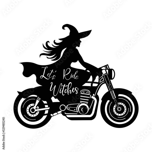 Halloween Biker, funny halloween, witch riding a motorcycle, Halloween parody