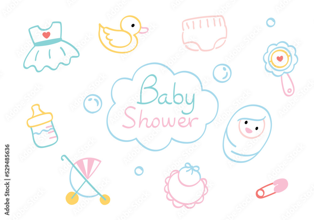 Baby shower card - hand drawn Baby shower card - hand drawn